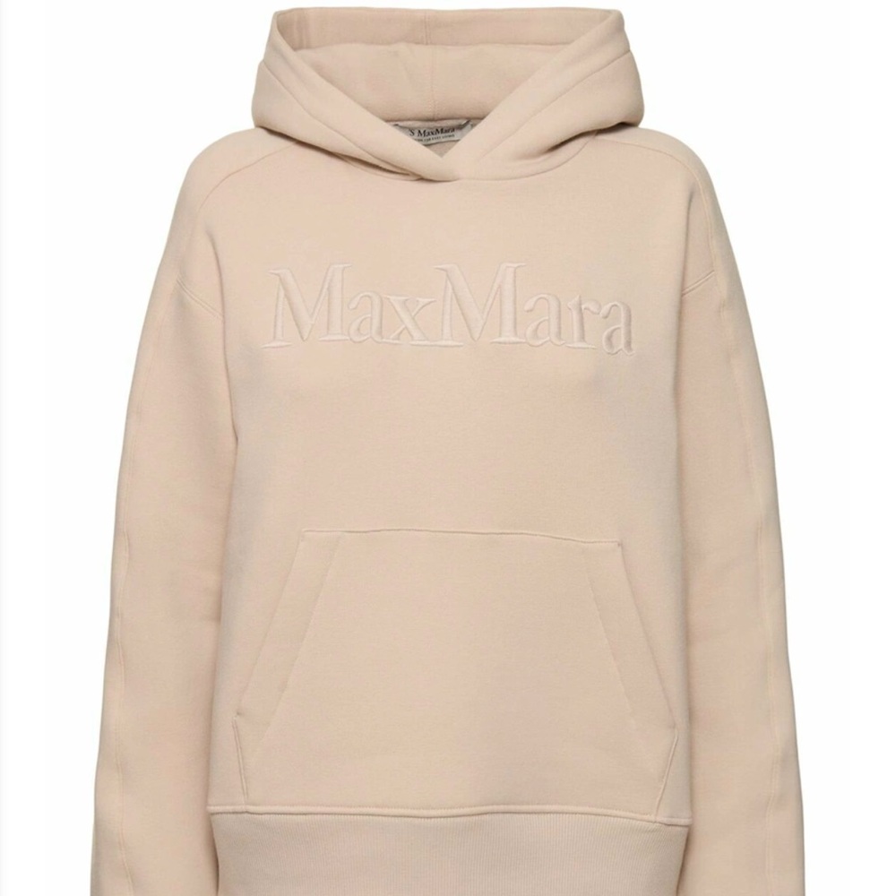 'S MAX MARA Malva Logo Embroidery Jersey Hoodie